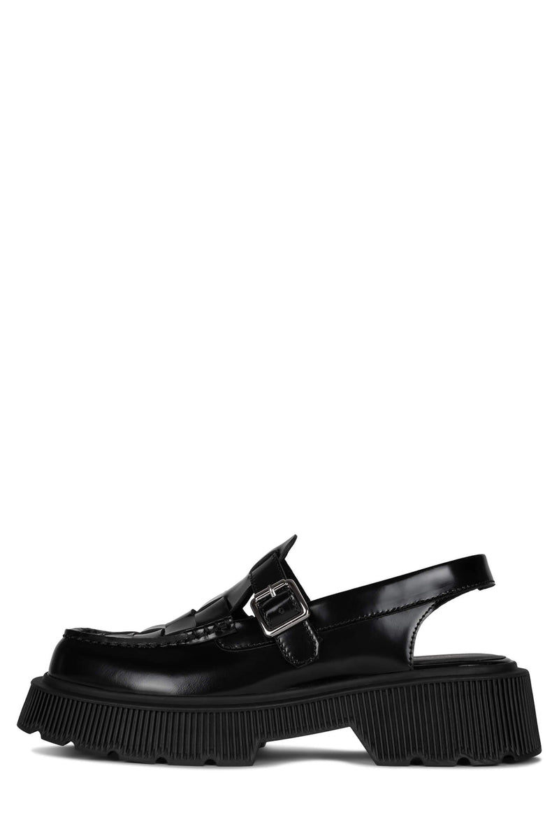 Black Jeffrey Campbell Crossed Women's Loafers | 903-GFCXRP