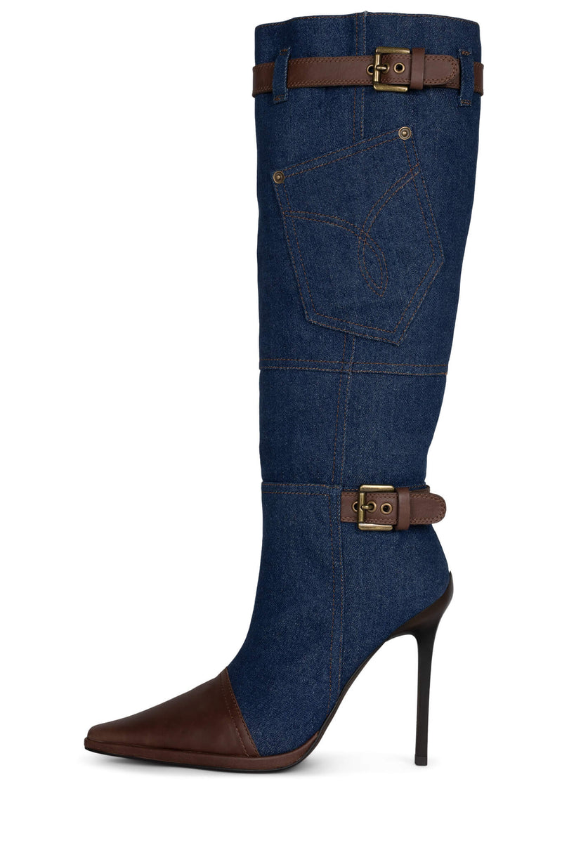 Blue Jeffrey Campbell Blu-Jean Women's Knee High Boots | 278-WKICGY