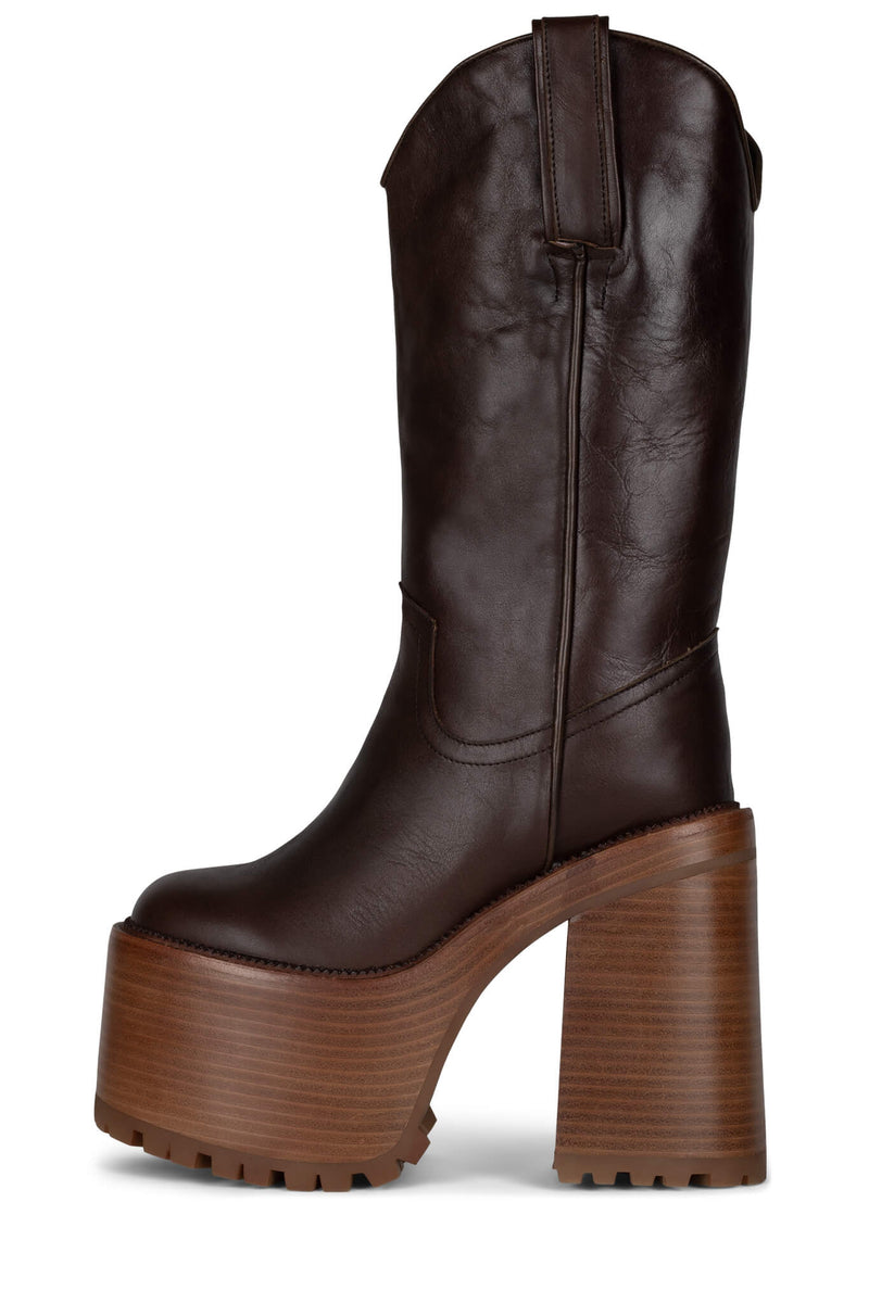 Coffee Jeffrey Campbell Graveyard Women's Knee High Boots | 658-PEIGOR