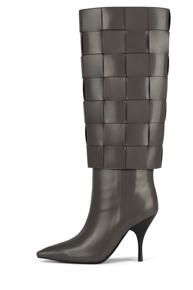 Dark Grey Jeffrey Campbell Skelter Women's Knee High Boots | 162-KQEACR