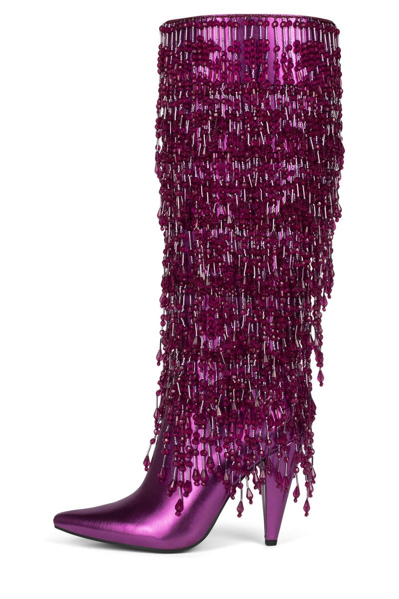 Fuchsia Jeffrey Campbell Fallin4u Women's Knee High Boots | 408-JYVPWK