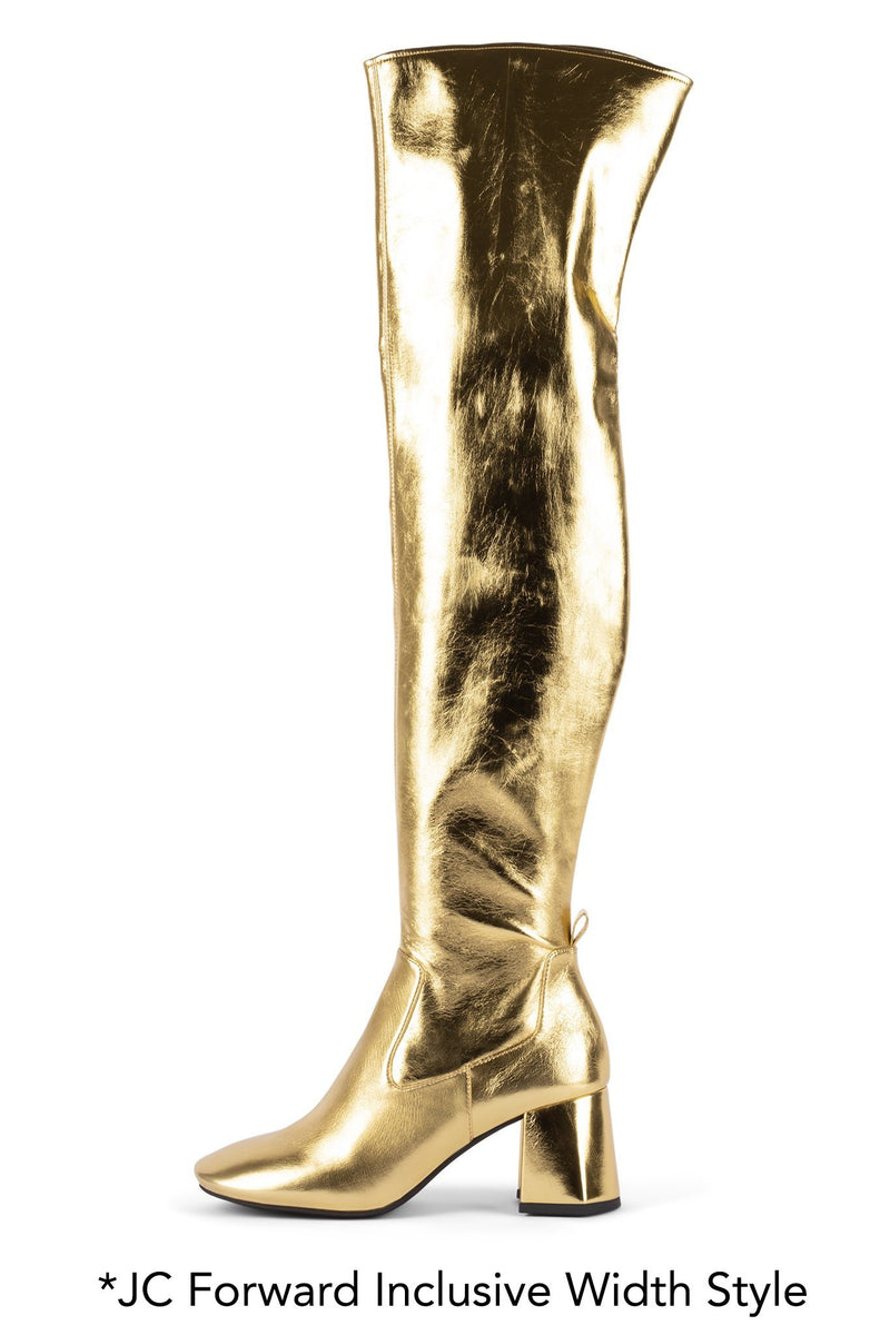 Gold Jeffrey Campbell Nyasia Women's Knee High Boots | 790-GLNQDV