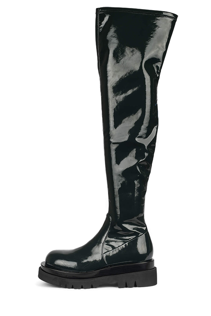 Green Jeffrey Campbell Tanked-Ok Women's Knee High Boots | 097-FOTNDP