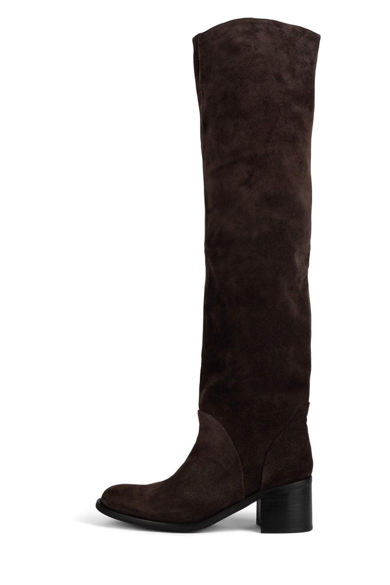 Grey Brown Jeffrey Campbell Ryding Women's Knee High Boots | 104-ZSBHVD