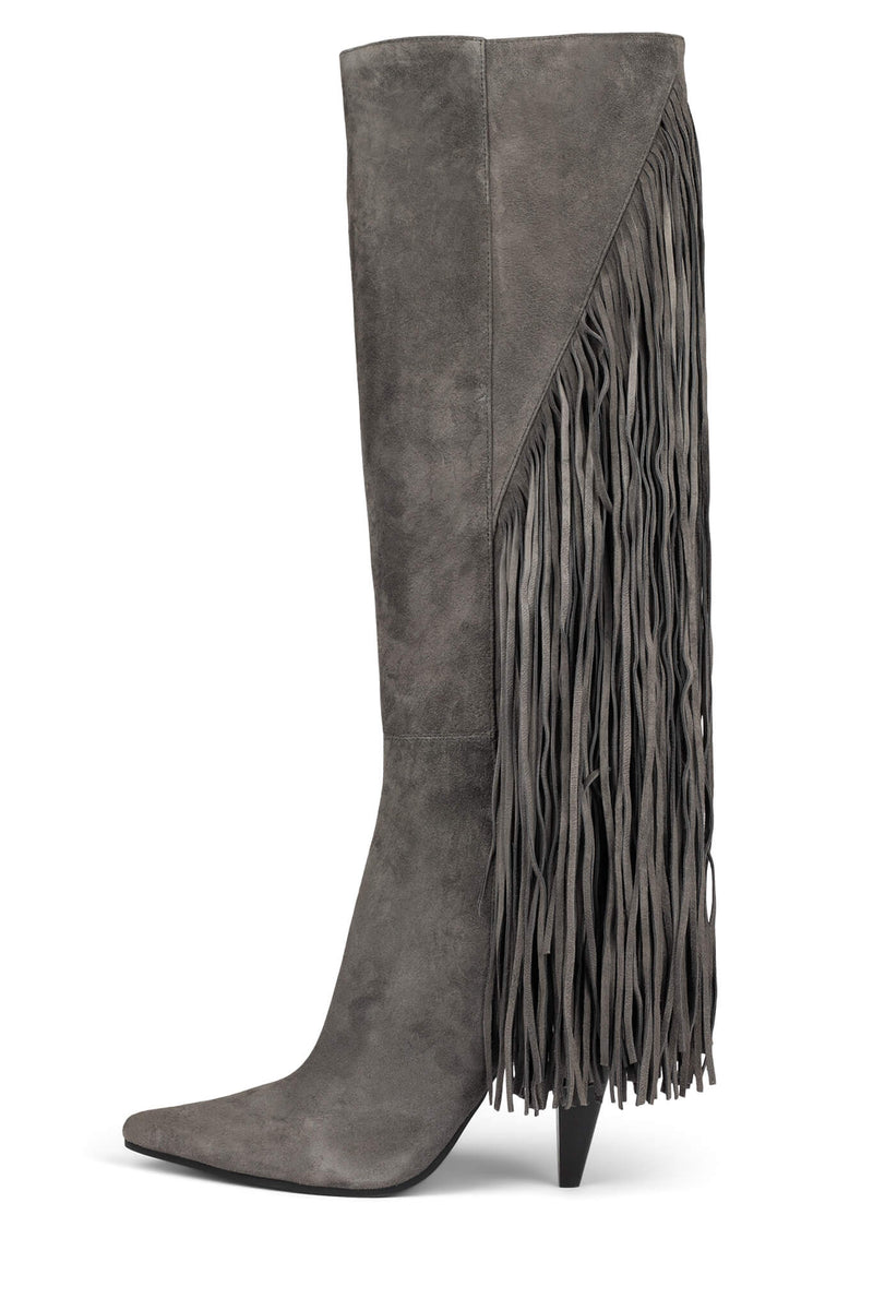 Grey Jeffrey Campbell Galloping Women's Knee High Boots | 813-RUCHTW