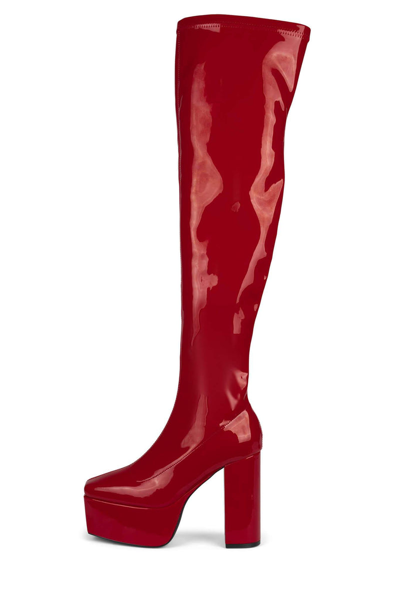 Red Jeffrey Campbell Cloved-Ok Women's Knee High Boots | 682-UBAGRN