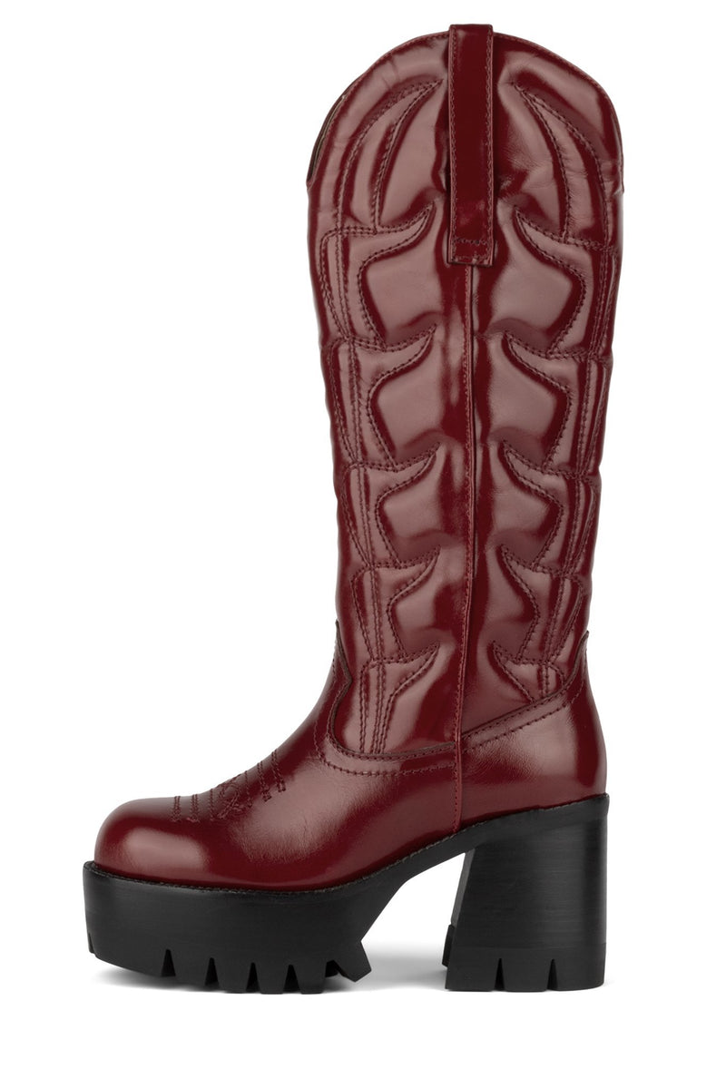 Red Jeffrey Campbell Honky-Tonk Women's Knee High Boots | 234-UBMDCF