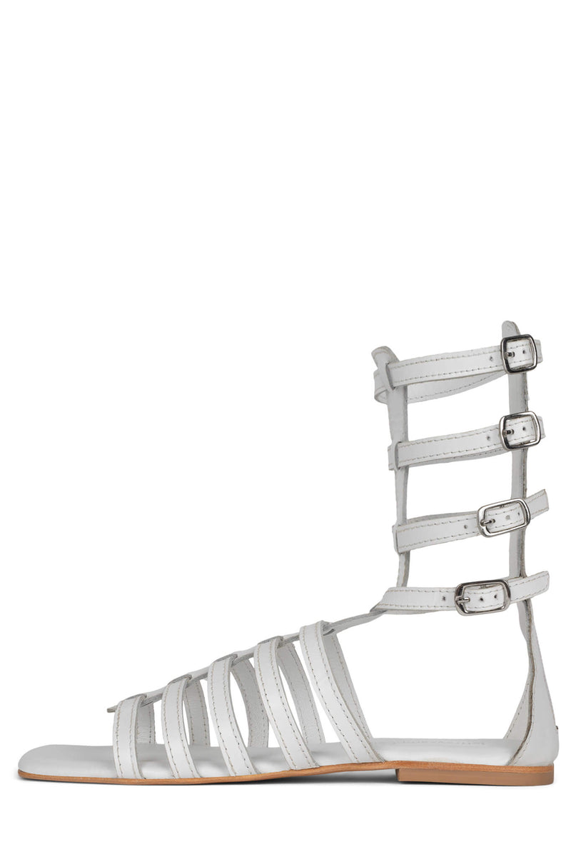 White Jeffrey Campbell Top-2 Women's Flat Sandals | 367-NADLQR