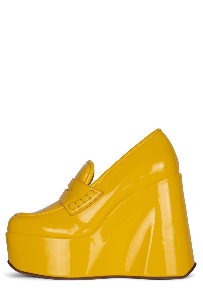 Yellow Jeffrey Campbell Block Women's Loafers | 596-YQJXRW