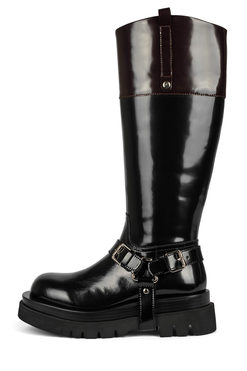 Black Jeffrey Campbell Friesian Women\'s Knee High Boots | 605-VNGPFY