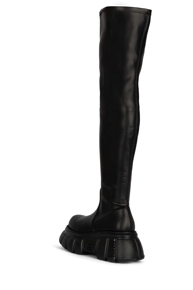 Black Jeffrey Campbell Stomped-Ok Women's Knee High Boots | 261-VSEABW