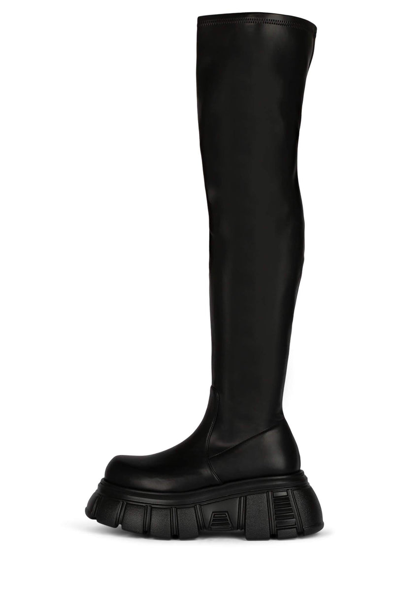 Black Jeffrey Campbell Stomped-Ok Women\'s Knee High Boots | 261-VSEABW