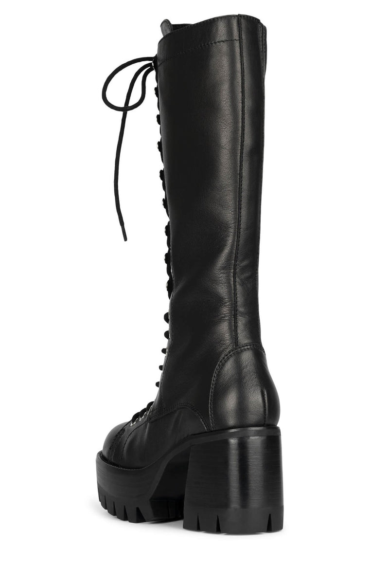 Black Jeffrey Campbell Tank-Girl Women's Knee High Boots | 514-ONLJDC