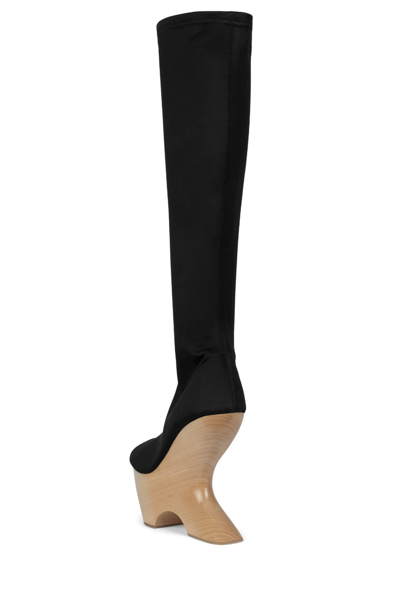 Black Jeffrey Campbell Tiah Women's Knee High Boots | 153-QXUDTZ