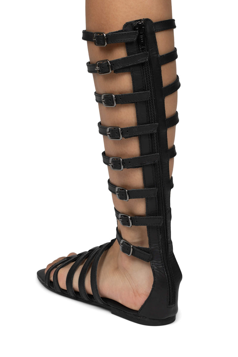 Black Jeffrey Campbell Tip-2 Women's Flat Sandals | 380-NUWJSY