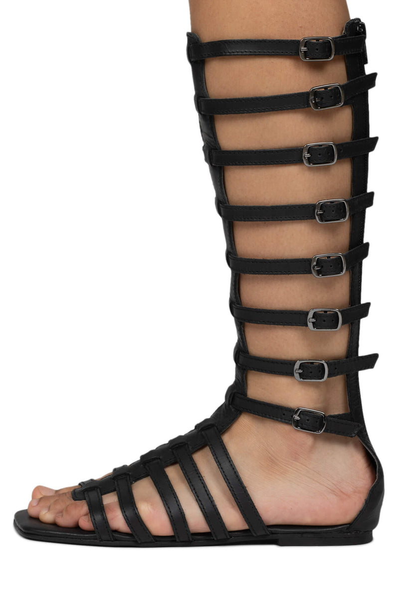 Black Jeffrey Campbell Tip-2 Women\'s Flat Sandals | 380-NUWJSY