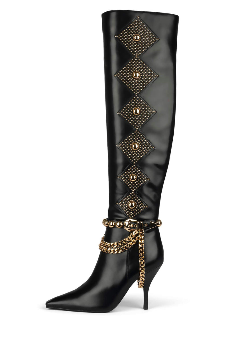 Black Jeffrey Campbell Vixxen Women\'s Knee High Boots | 398-YKIGML