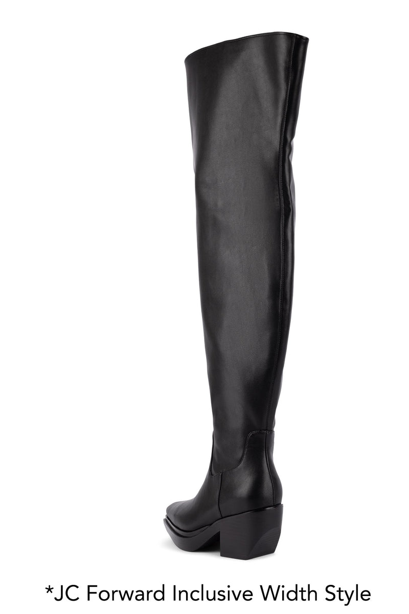 Black Jeffrey Campbell Zenda Women's Knee High Boots | 137-XHKUIG