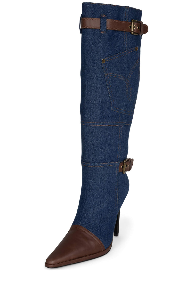 Blue Jeffrey Campbell Blu-Jean Women's Knee High Boots | 278-WKICGY