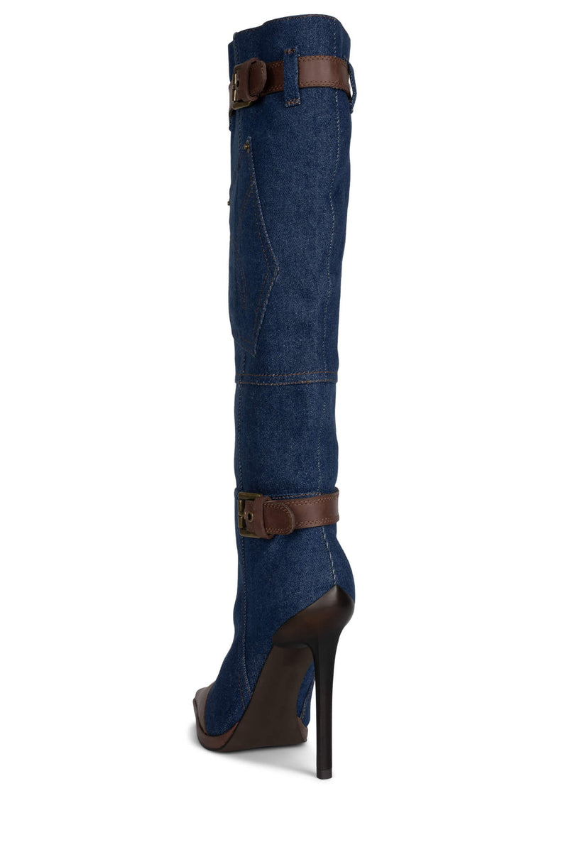 Blue Jeffrey Campbell Blu-Jean Women's Knee High Boots | 278-WKICGY