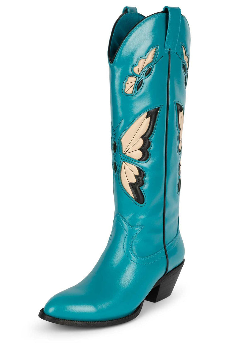 Blue Jeffrey Campbell Fly-Away Women's Knee High Boots | 802-TWLSQI