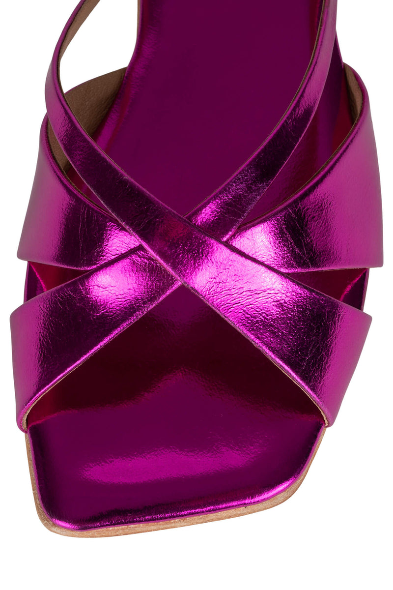 Fuchsia Jeffrey Campbell Thyra Women's Flat Sandals | 402-LQMNVU