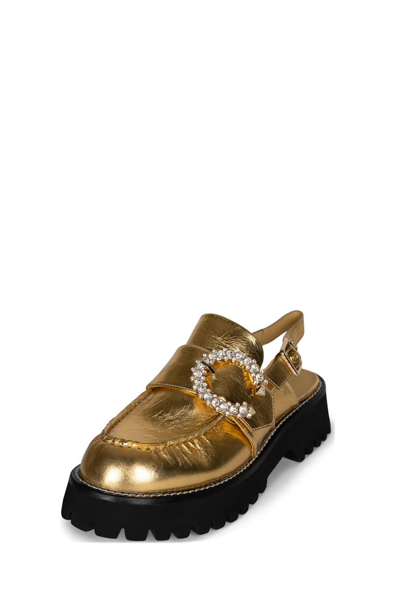 Gold Jeffrey Campbell Moonstruck Women's Loafers | 482-TCZYIO