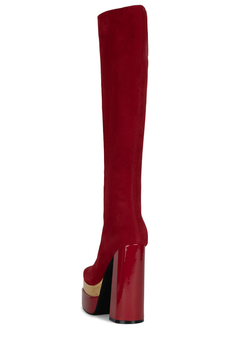 Red Jeffrey Campbell Dancerama Women's Knee High Boots | 201-UGBETN