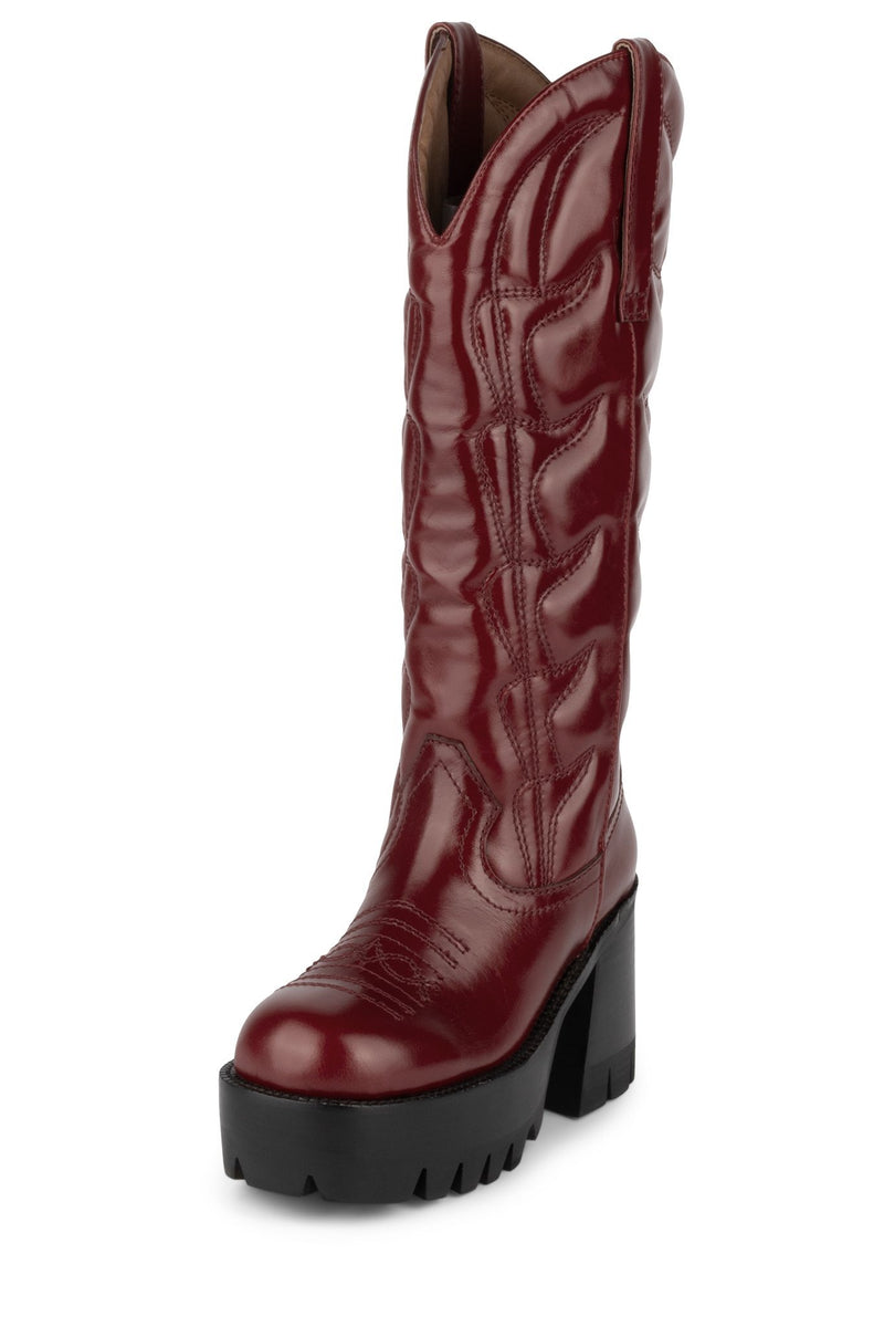 Red Jeffrey Campbell Honky-Tonk Women's Knee High Boots | 234-UBMDCF