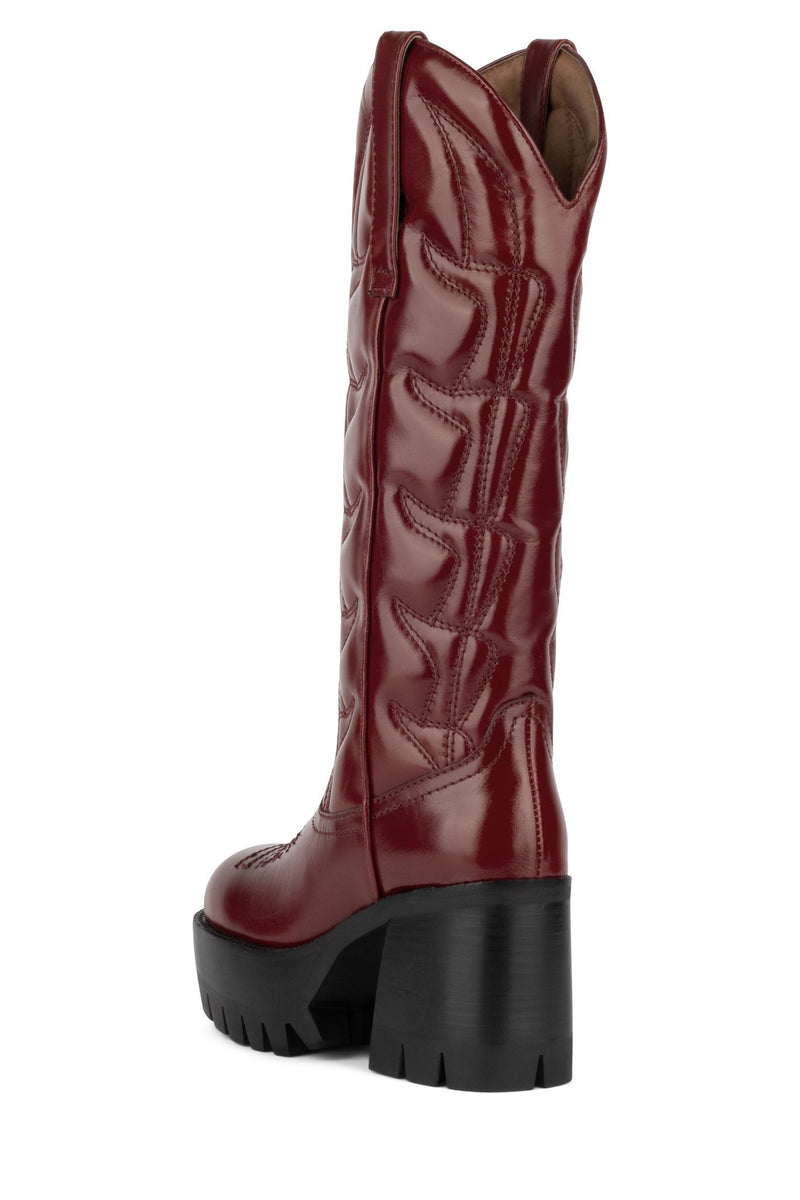 Red Jeffrey Campbell Honky-Tonk Women's Knee High Boots | 234-UBMDCF