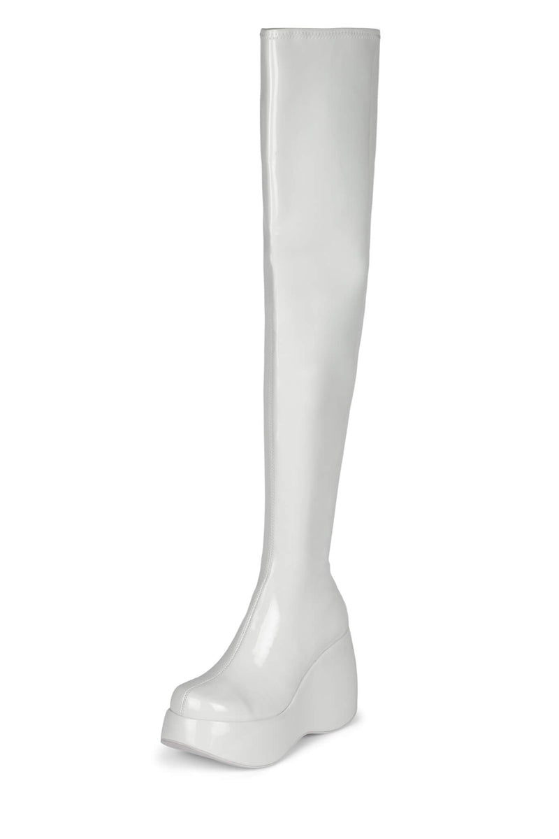 White Jeffrey Campbell Alita-Kh Women's Knee High Boots | 170-IXLDKZ