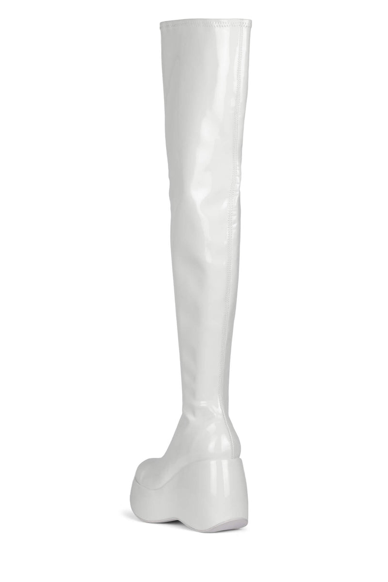 White Jeffrey Campbell Alita-Kh Women's Knee High Boots | 170-IXLDKZ