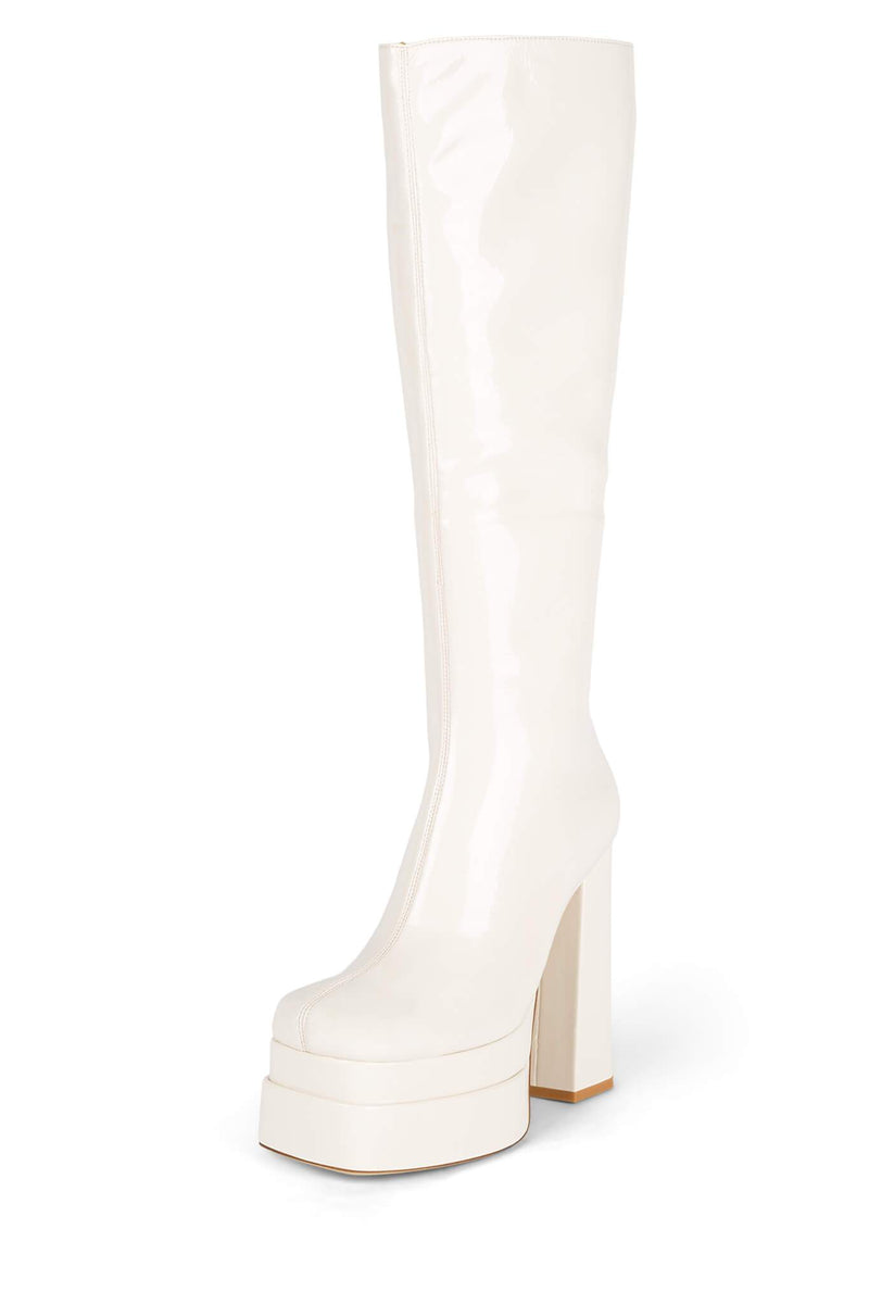 White Jeffrey Campbell Kickin-It Women's Knee High Boots | 530-LEOBQY