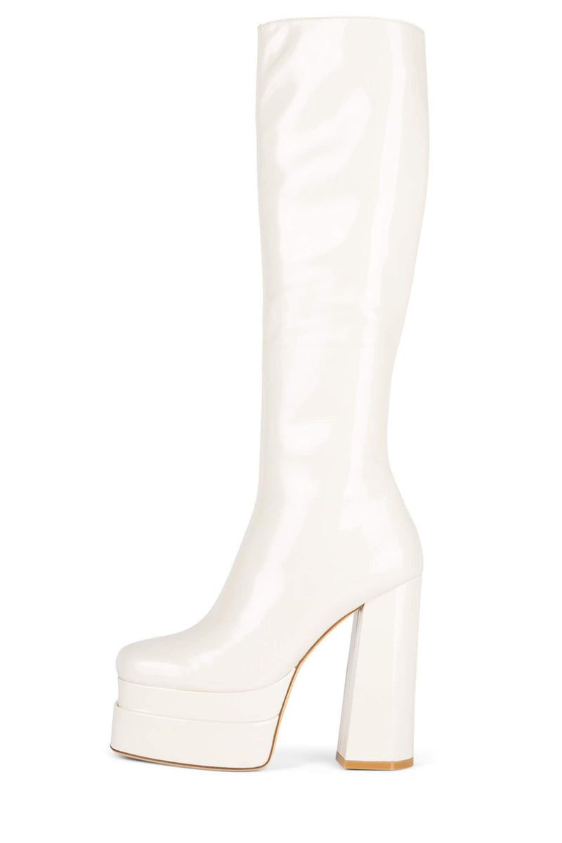 White Jeffrey Campbell Kickin-It Women\'s Knee High Boots | 530-LEOBQY