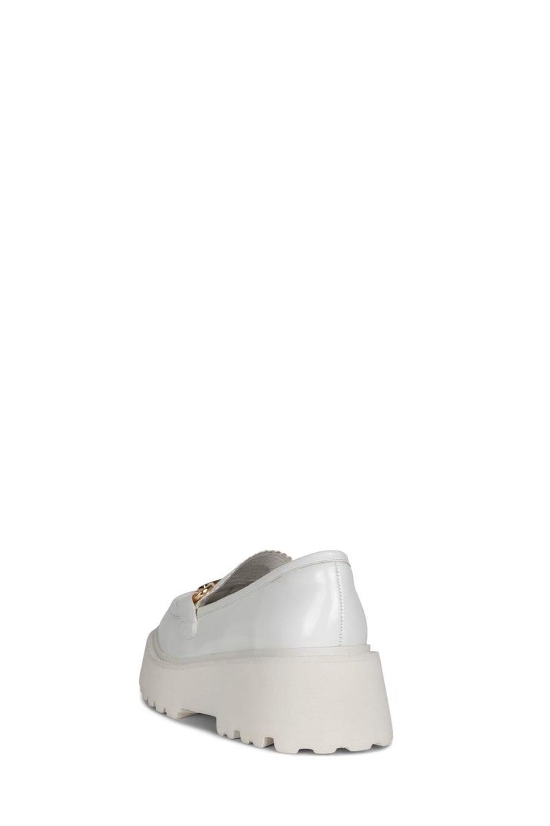 White Jeffrey Campbell Skooled Women's Loafers | 478-PACYVQ