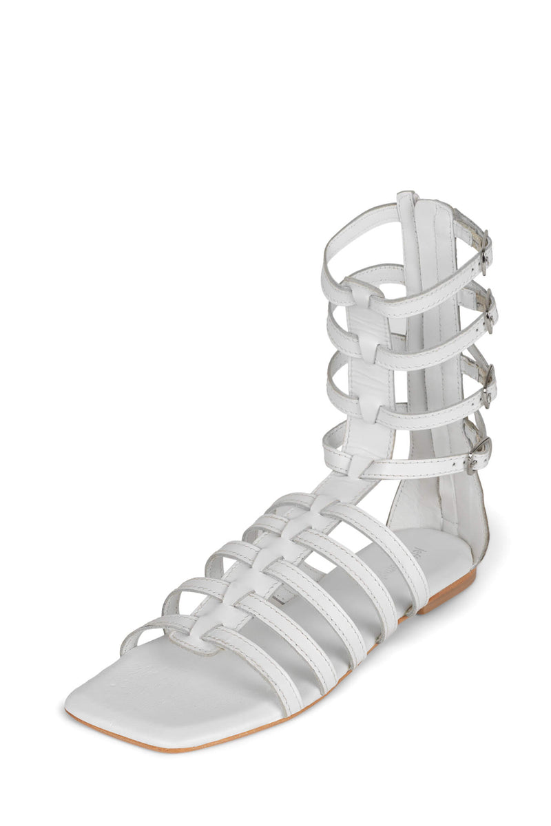 White Jeffrey Campbell Top-2 Women's Flat Sandals | 367-NADLQR