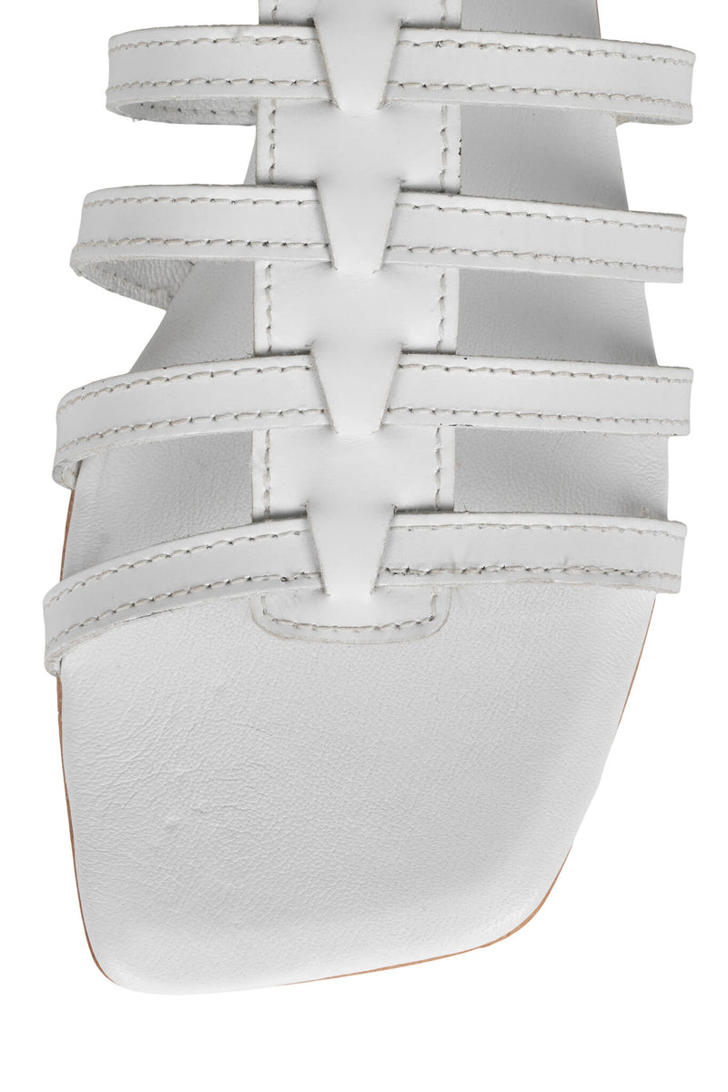 White Jeffrey Campbell Top-2 Women's Flat Sandals | 367-NADLQR